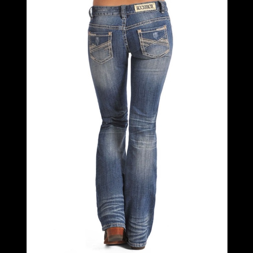 Rock and roll denim bootcut jeans